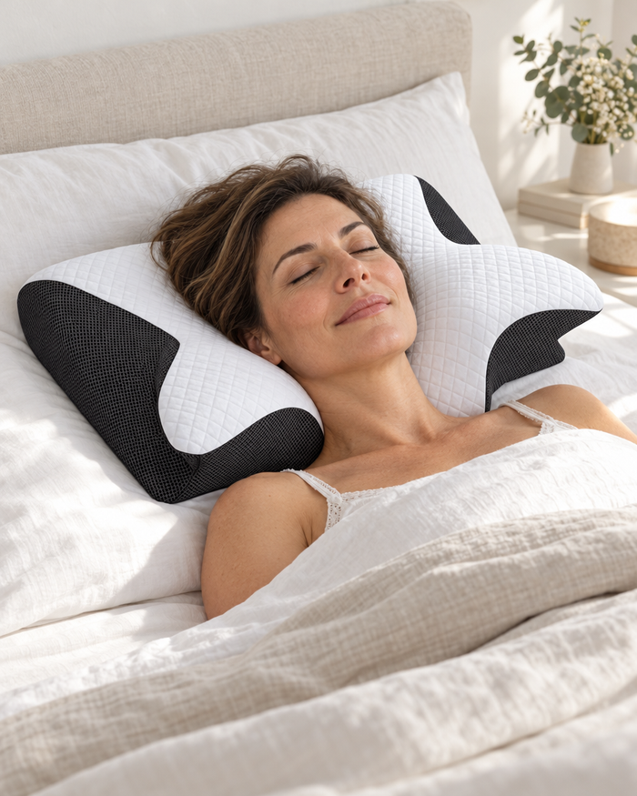 Femme qui dort sur l'oreiller papillon Somnaya